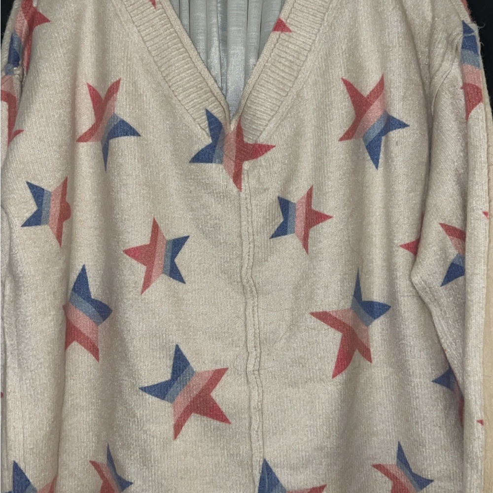 POL Cream V-Neck Sweater